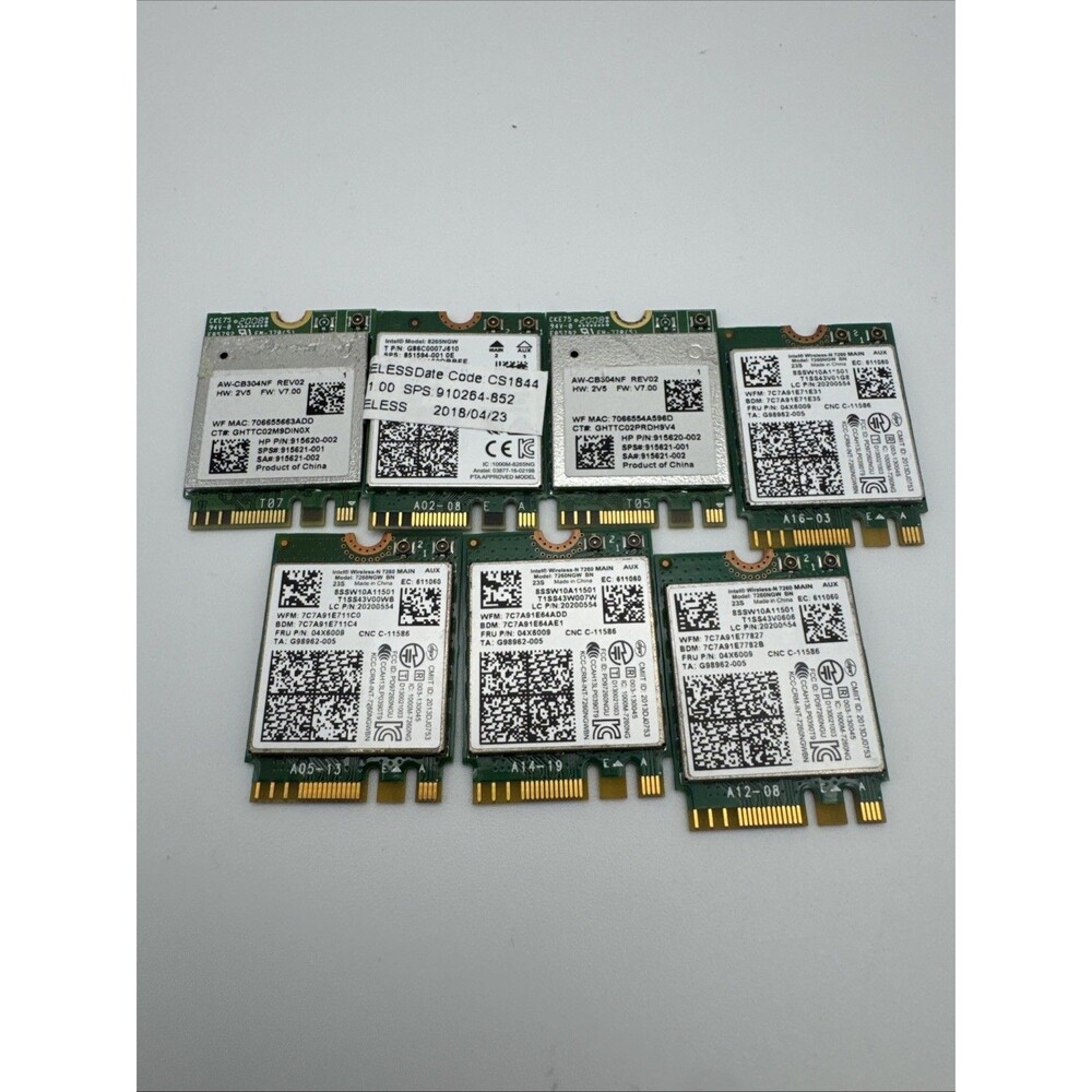 *Used* Realtek Intel WiFi Cards M.2 Mixed Lot Of 7